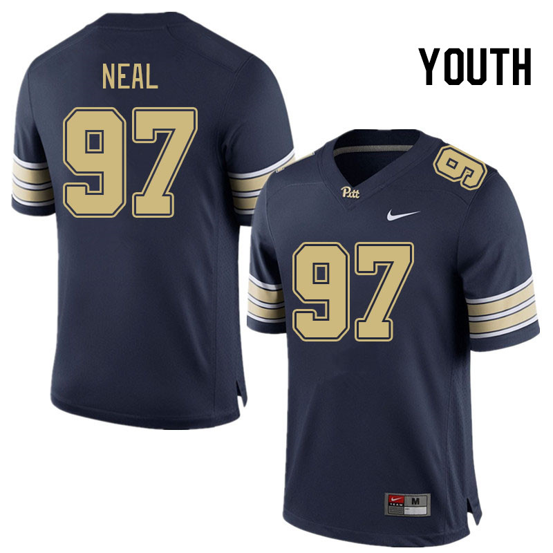 Youth #97 Isaiah Neal Pitt Panthers College Football Jerseys Stitched Sale-Navy